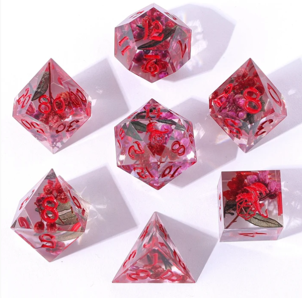 Sharp Edge Resin RPG Dice Set - Herbalists Dice