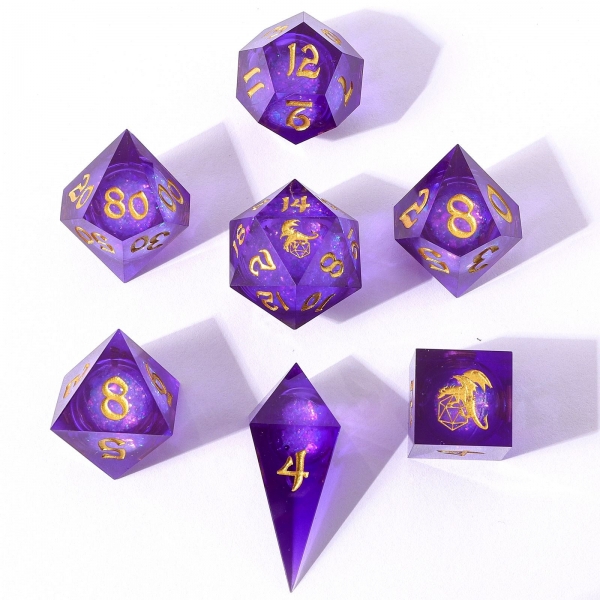 Captured Magic Hand Sanded Sharp Edge Resin Liquid Core - Purple