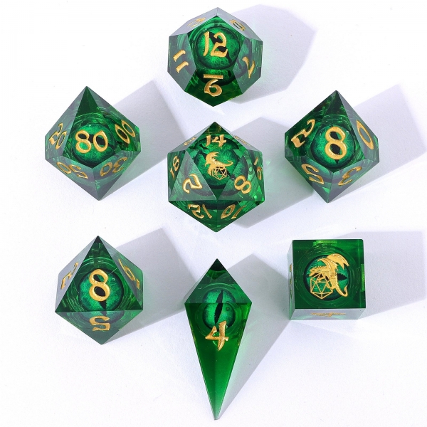 Captured Magic Hand Sanded Sharp Edge Resin - Beholder's Gaze Green