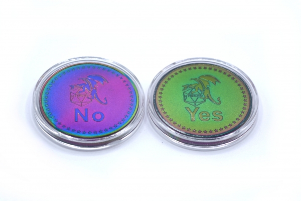 Solid Metal Coin D2 - Prismatic Rainbow