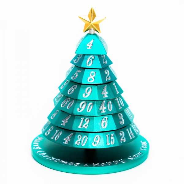 Christmas Tree Dice - Cyan