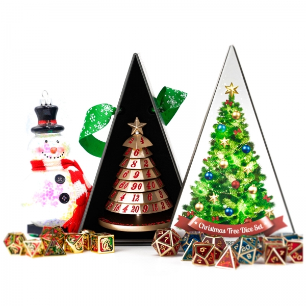 Christmas Tree Dice - Gold