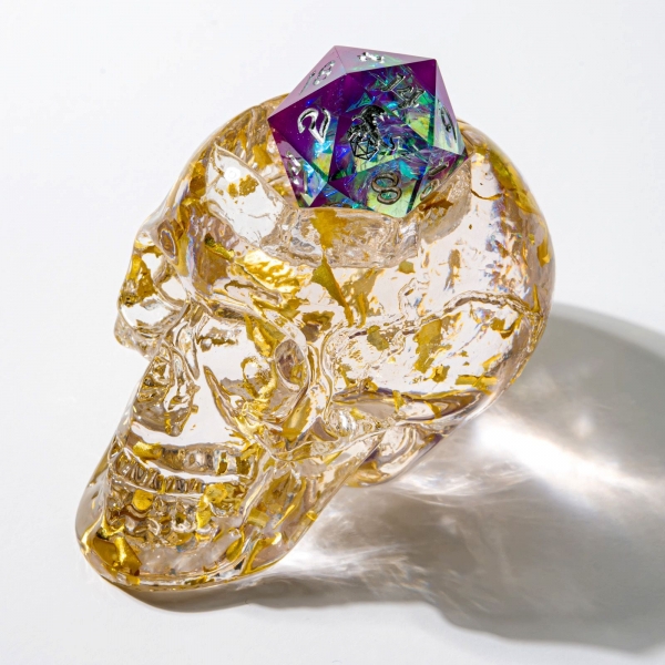 D20 Skull Holder - Gold