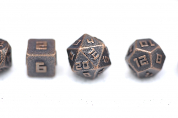10MM Mini Metal RPG Dice Set  - Ancient Copper