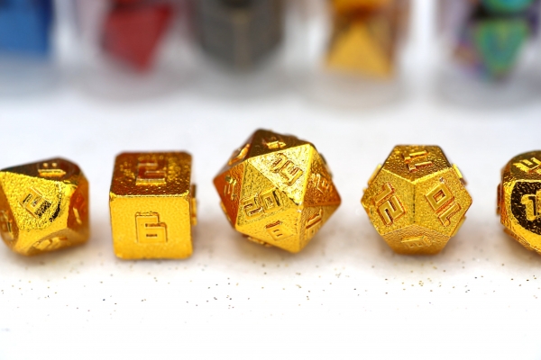 10MM Mini Metal RPG Dice Set  - Gold