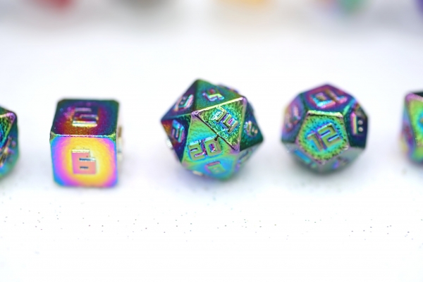 10MM Mini Metal RPG Dice Set  - Rainbow