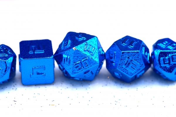 10MM Mini Metal RPG Dice Set  - Blue