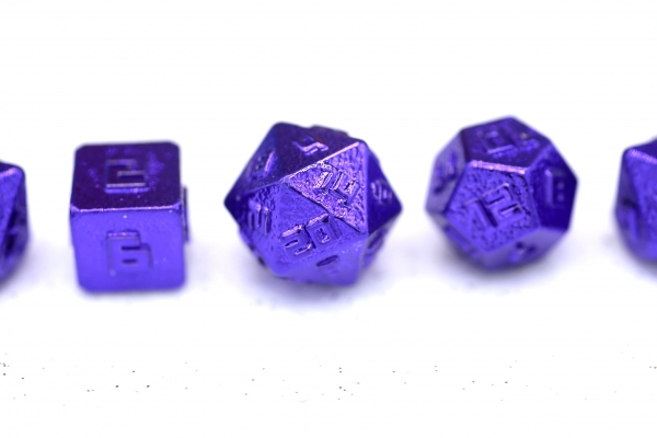 10MM Mini Metal RPG Dice Set  - Purple