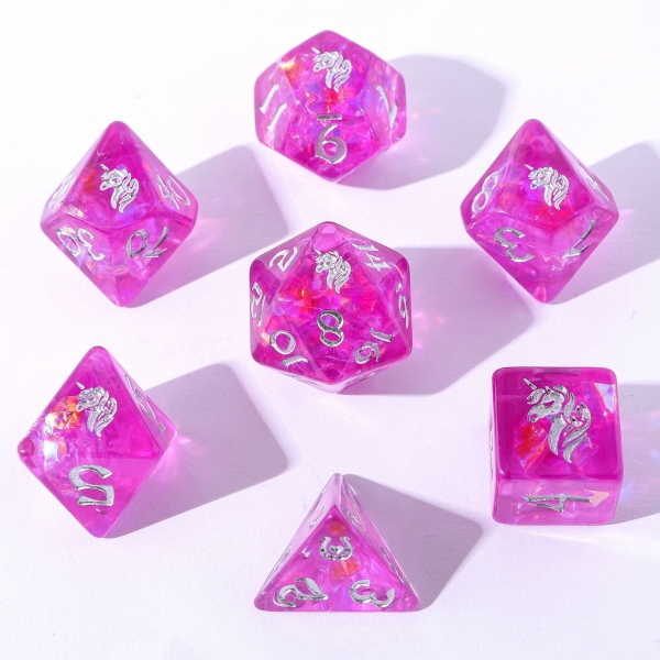 Wyrmforged Rollers - Rounded Resin Polyhedral Dice - Lumina Unicornia