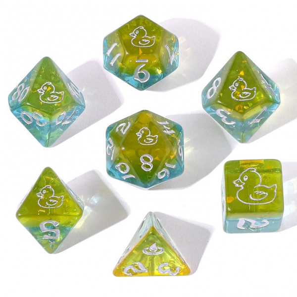 Wyrmforged Rollers - Rounded Resin Polyhedral Dice - Rubber Ducky