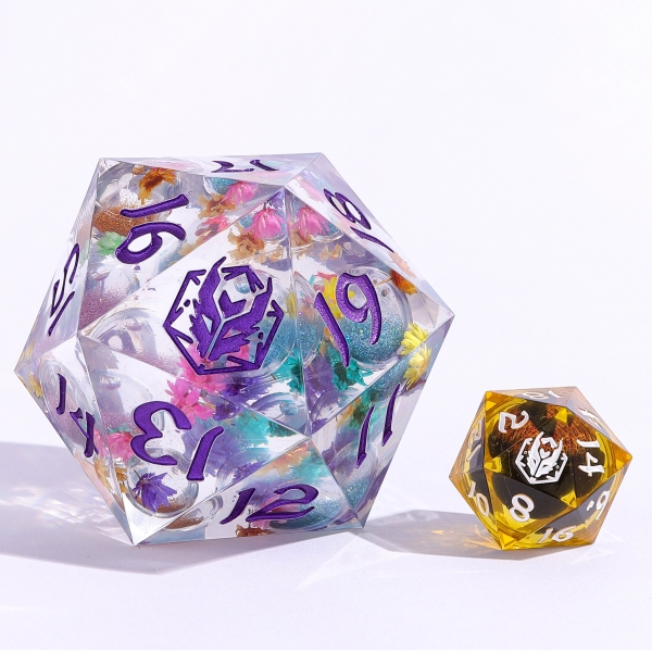 Sharp Edged Resin 55mm D20 - Mana Meadows