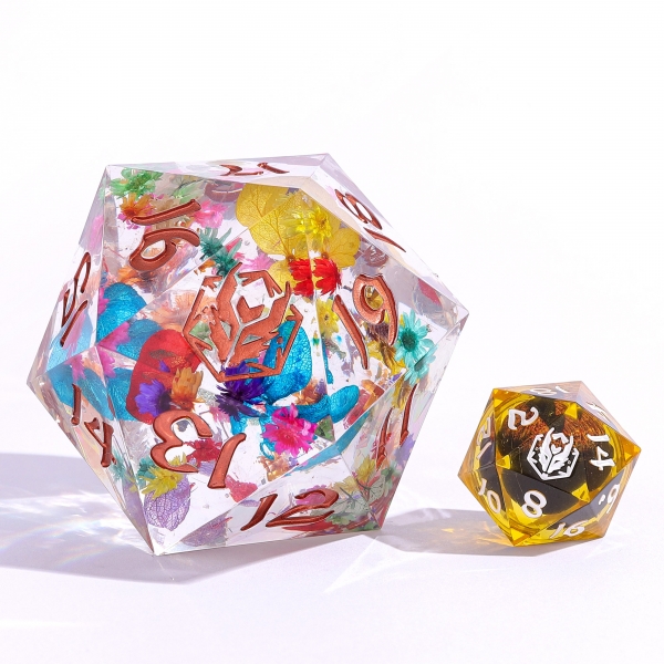 Sharp Edged Resin 55mm D20 - Eternal Garden