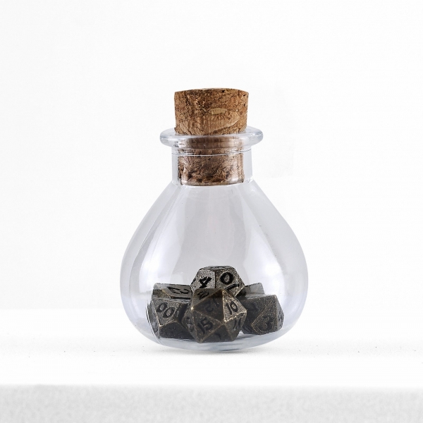 Unseelie Mini Metal RPG Dice Set  - Ancient Bronze