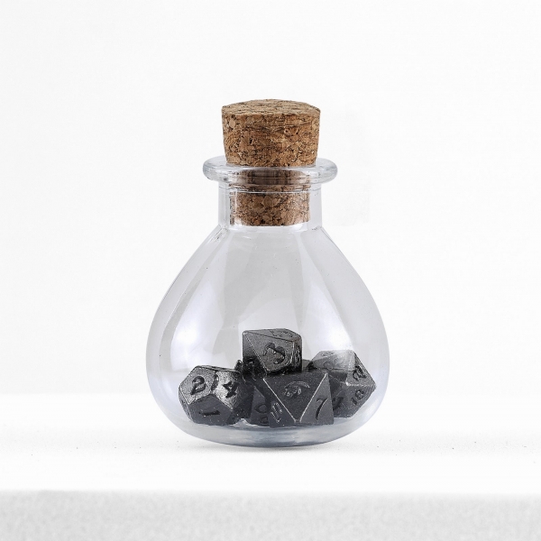 Unseelie Mini Metal RPG Dice Set  - Gunmetal