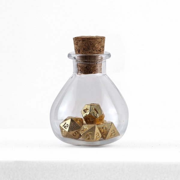 Unseelie Mini Metal RPG Dice Set  - Gold
