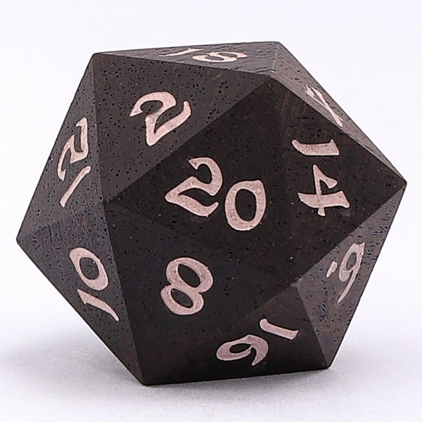 Dragon's Hoard Polyhedral Dice Set - Exotic Wooden Dice - Ebony Wood