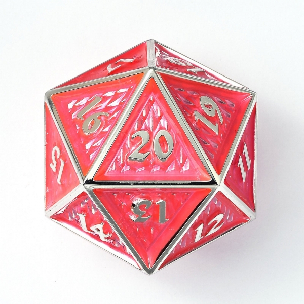 Spin Down 45mm Dragon D20 - Fluorescent Pink