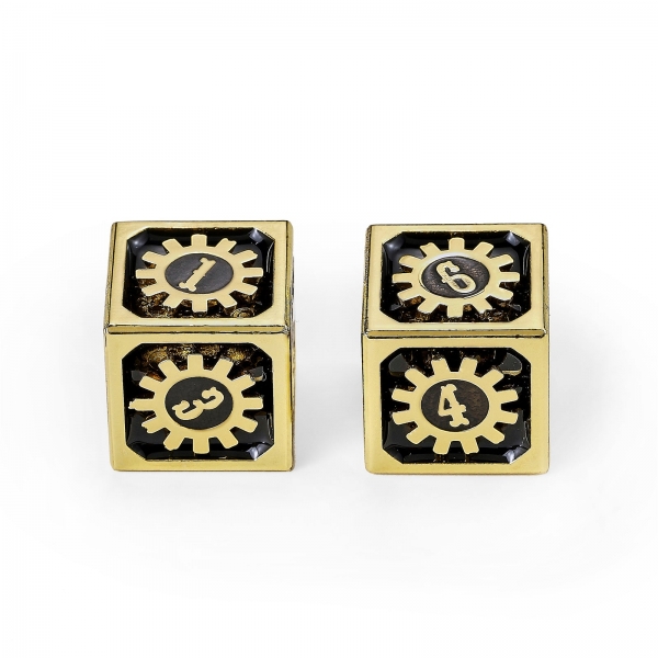 Cogcraft Fidget D6 - ChronoEngine - Tarnished Gold