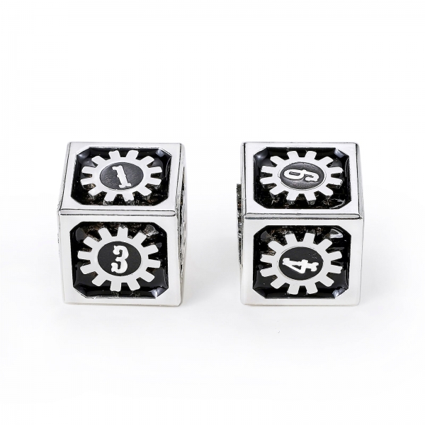 Cogcraft Fidget D6 - Diesel - Black & Silver