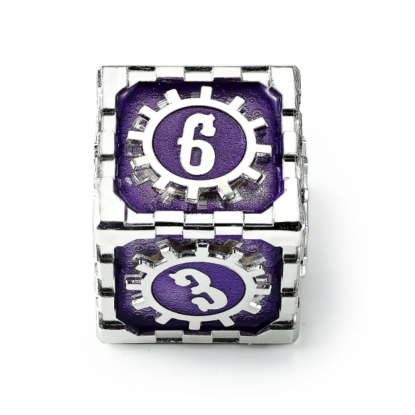 Mythic Size Cogcraft Fidget D6 - Chrononaut - Purple & Silver