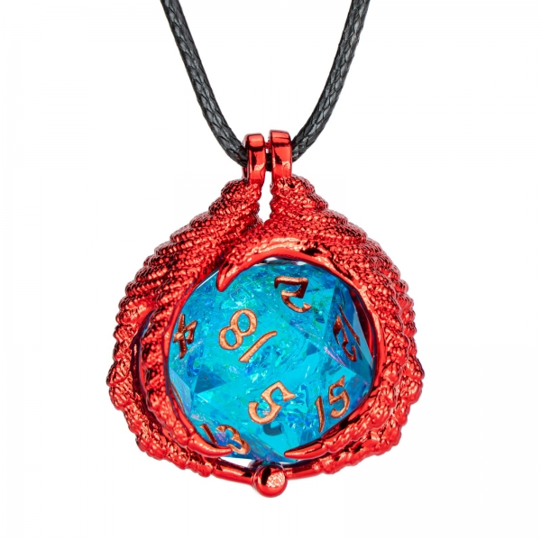 Dragon Claw Necklace with D20 - Red