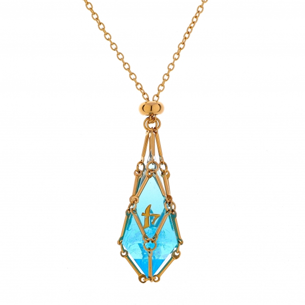 Mysticage Dice Chain Necklace with D4 - Gold Chain