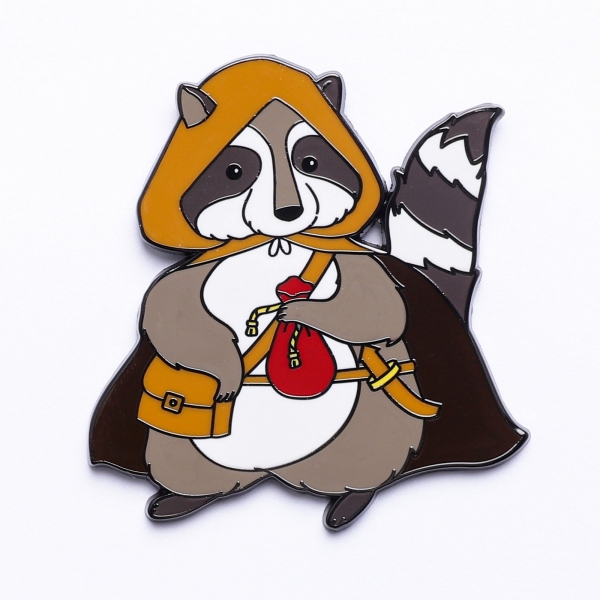 Quest's Reward Fine Art Pin - Dash Silentpaw Raccoon Rogue