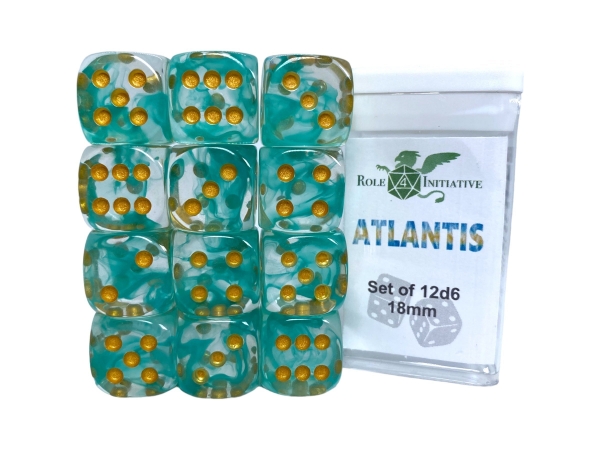 Diffusion Atlantis - Set of 12d6 pips 18mm Dice