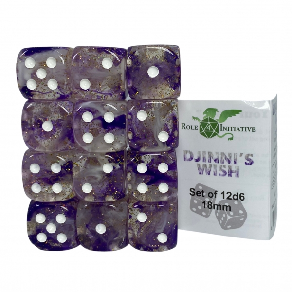 Diffusion Djinnis Wish - Set of 12d6 pips 18mm w/ all pips