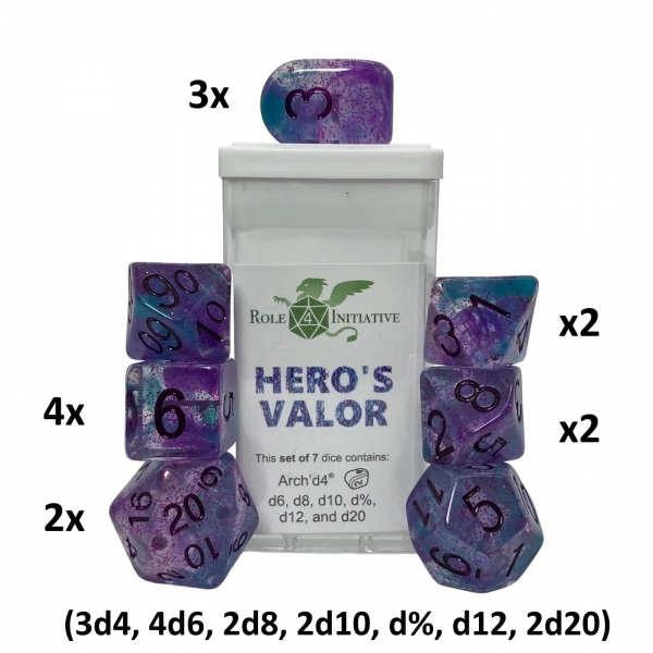 Diffusion Heros Valor Set of 15 Dice