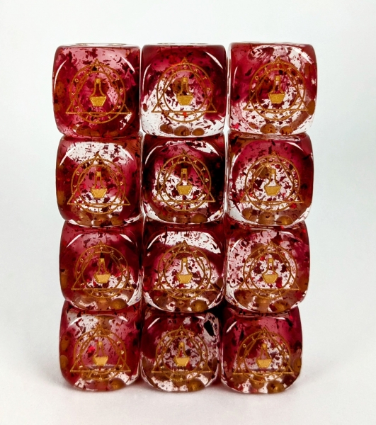 Diffusion Alchemists Stone - Set of 12d6 pips 18mm w/ symbol