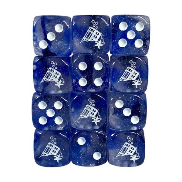 Diffusion Sunken Silver- Set of 12d6 pips 18mm w/ symbol