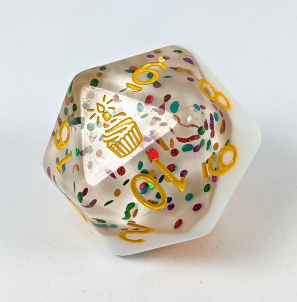 Diffusionâ„¢ Birthday Wishes - 30mm XL d20 w/ symbol