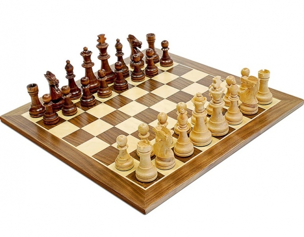 Wood Expressions: Classic Staunton Wood Chess Set, Wood Board (15 in., 3.75 in. King)