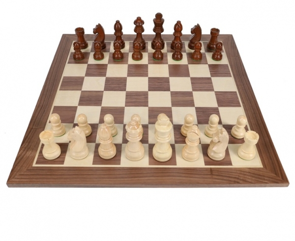 Wood Expressions: French Staunton Chess Set - Weighted Pieces & Walnut Wood Board (14.75'')