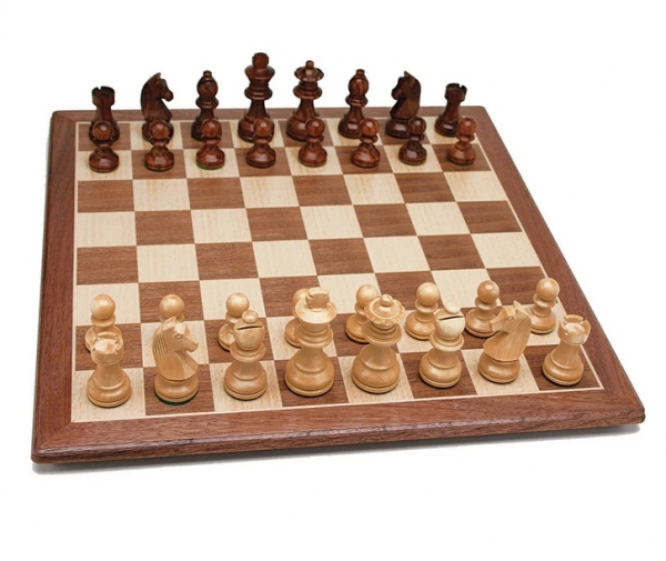 Wood Expressions: French Staunton Chess Set – Weighted Pieces & Walnut Wood Board (18'')