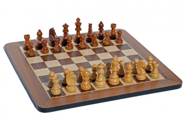 Wood Expressions: Grand Staunton Chess Set – Tournament Size Weighted Pieces & Walnut Board (19'')
