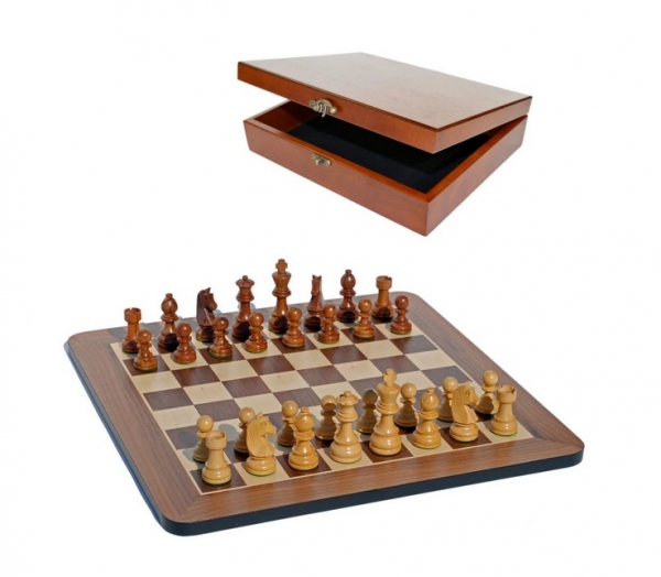 Wood Expressions: Grand Staunton Chess Set & Wooden Box – Tournament Size, Weighted Pieces (19'')