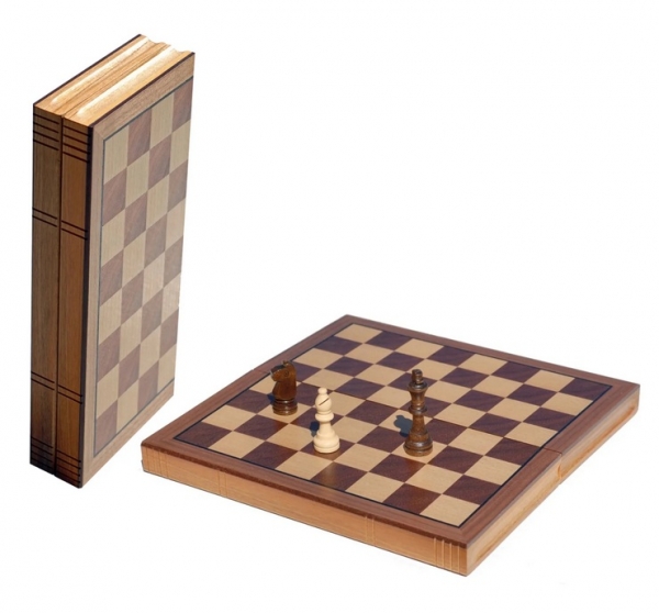 Wood Expressions: Book Style Folding Chess Set, Oak Wood Board (11 in., 2.75 in. King)