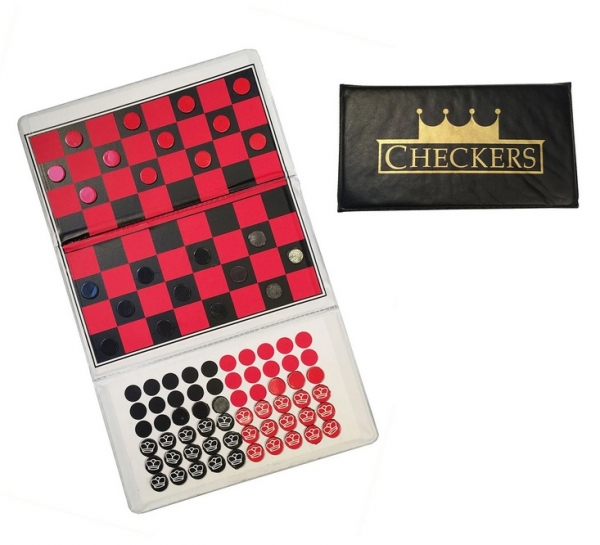 Wood Expressions: Travel Magnetic Checkbook Checkers (Trifold 5.75'')