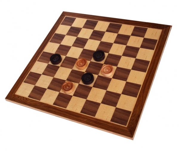 Wood Expressions: Old School Brown and Natural Wooden Checkers Set (11.75'')