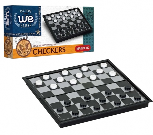 Wood Expressions: Foldable Travel Magnetic Checkers Set (9.75'')