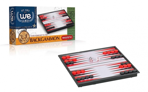 Wood Expressions: Folding Magnetic Travel Backgammon Set (8'')