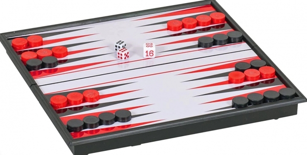 Wood Expressions: Folding Magnetic Travel Backgammon Set (10'')