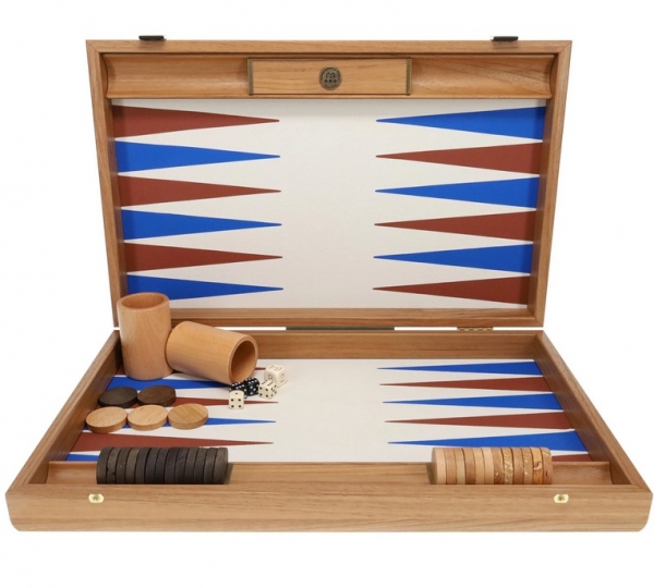 Wood Expressions: Luxury Wood Backgammon Set w/Leatherette Interior (19'') Handcrafted in Greece