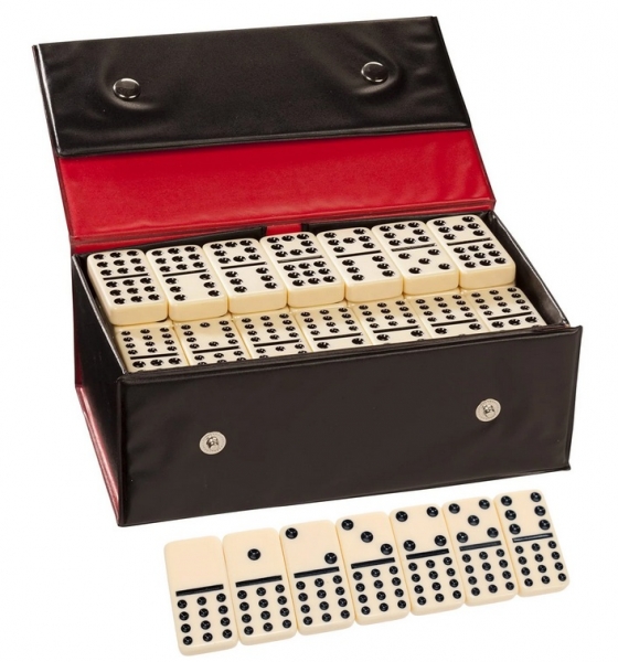 Wood Expressions: Double Twelve Dominoes - Ivory Colored Tiles, Thick Size