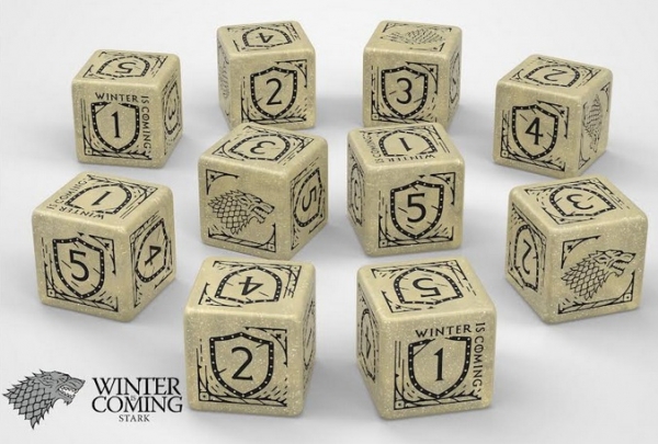 Exotic Dice Sets: Game of Thrones - Stark d6 Dice Set (10)