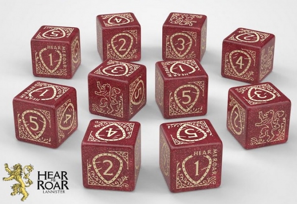 Exotic Dice Sets: Game of Thrones - Lannister d6 Dice Set (10)