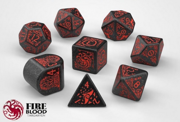 Exotic Dice Sets: Game of Thrones - Targaryen Dice Set (8)