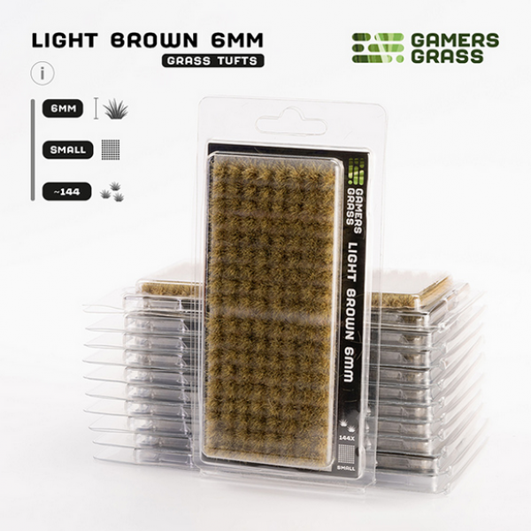 Gamer's Grass Light Brown 6mm Tufts - Small